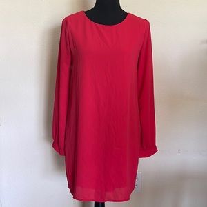 EVERLY BEAUTIFUL RED LOOSE DRESS, SMALL